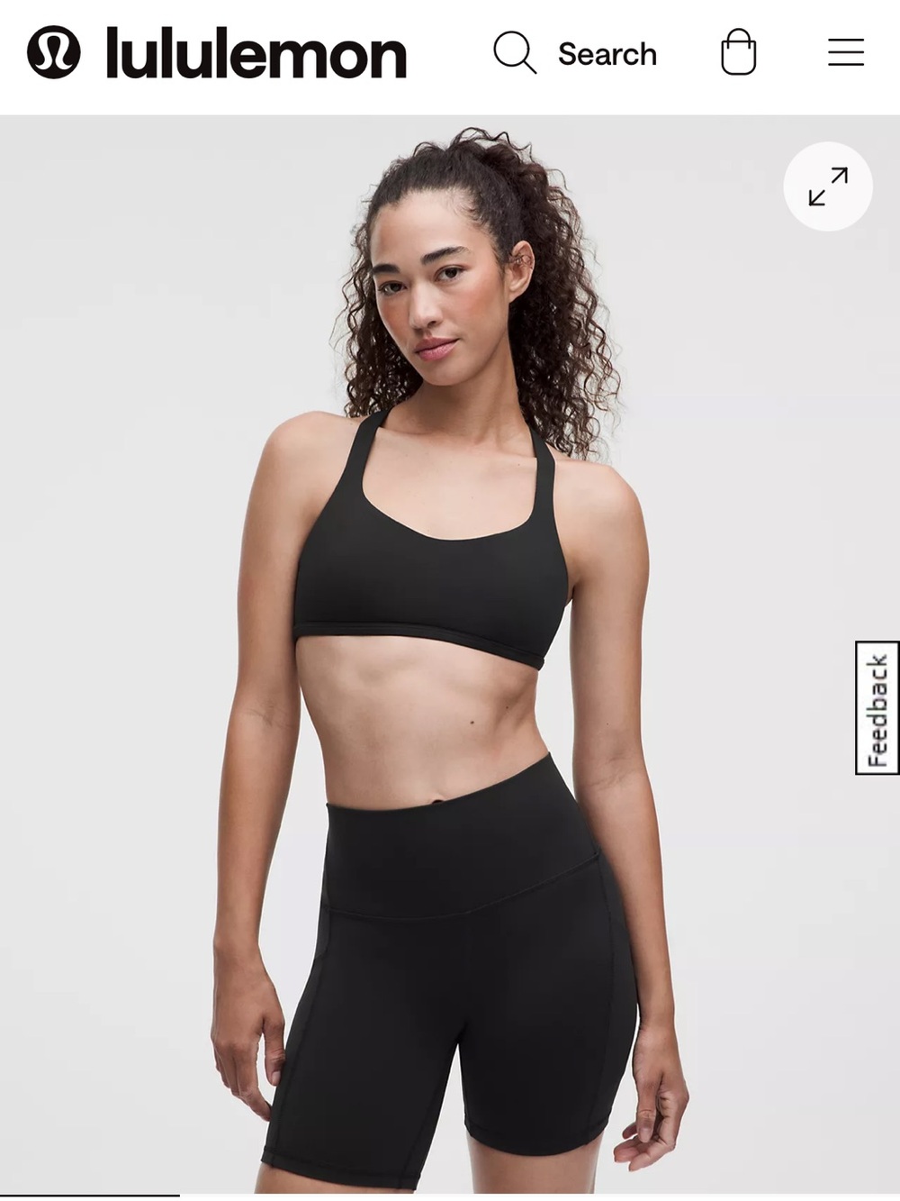lululemon athletica free to be Black Scoop Neck Sports Bra
